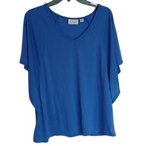 Avenue Royal Blue V-Neck Blouse
